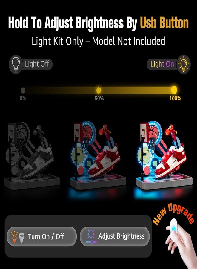 BrickSoul Light Up Kit Compatible with Lego Nike Dunk Trickshot 43021 Building Set, Upgrade Wired Dimmable Lighting Accessories for Nike Dunk Fans, Gift for Lego Fans, Not Included 43021 Model - Image 3